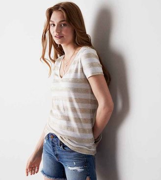 aerie AEO Shimmery Striped T-Shirt