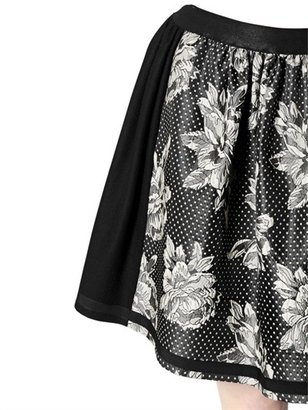 I'M Isola Marras Wool Blend Jersey And Jacquard Skirt