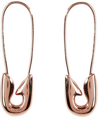 Tom Binns Rose Gold-Plated Small Safety Pin Earrings