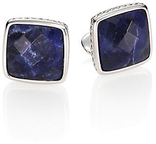 David Donahue Faceted Sodalite & Sterling Silver Cuff Links