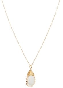 ASOS Faux Pearl Teardrop Long Necklace - gold