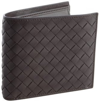 Bottega Veneta dark brown intrecciato leather bi-fold change pouch wallet