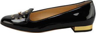 Charlotte Olympia Fashionably Late Patent Clock Face Slipper