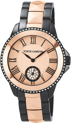 Vince Camuto Watch, Women's Two-Tone Stainless Steel Bracelet 35mm VC-5049RGTT