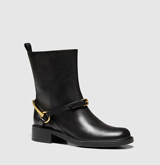 Gucci Tess Leather Horsebit Ankle Boot