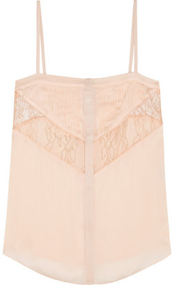 Givenchy Camisole In Blush Silk-chiffon And Lace - FR42
