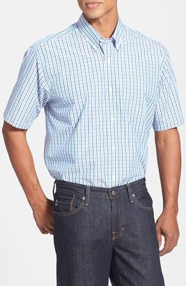 Cutter & Buck 'Reid' Short Sleeve Gingham Sport Shirt (Big & Tall)