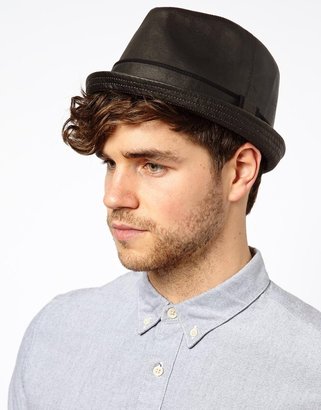 ASOS Small Trilby Hat in Waxed Fabric