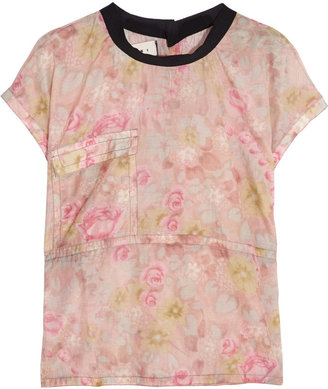 Marni Printed cotton and silk-blend top