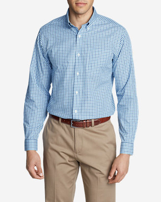 Eddie Bauer Men's Wrinkle-Free Relaxed Fit Pinpoint Oxford Shirt - Blues