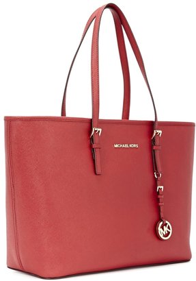 Michael Kors Jet Set red leather tote