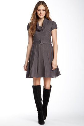 Chaudry Cowl Neck A-Line Sweater Dress