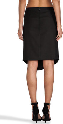 Tibi Sharkskin Suiting Draped Skirt