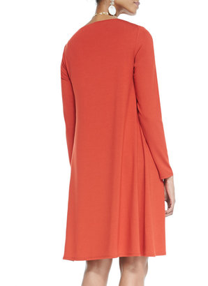 Eileen Fisher Long-Sleeve A-line Jersey Dress, Women's