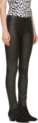 Saint Laurent Black Stretch Leather Pants