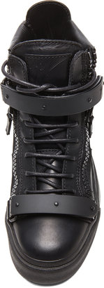 Giuseppe Zanotti Buckled London Sneakers in Black
