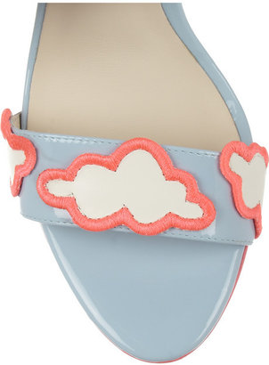 Webster Sophia Skye cloud-appliquéd patent-leather mules