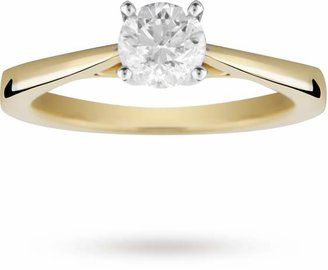 Goldsmiths Solitaire Brilliant Cut 0.70 Carat Diamond Ring Set In 18 Carat Yellow Gold
