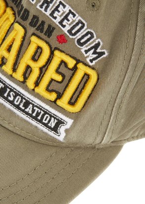 DSquared 1090 Dsquared Olive embroidered cotton cap