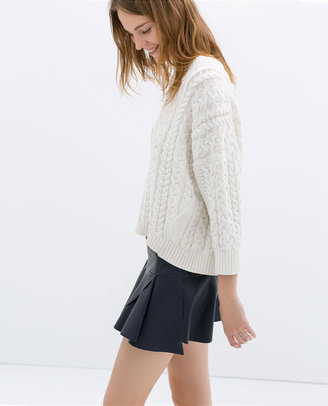 Zara 29489 Poplin Mini Skirt