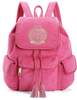 Juicy Couture Iconic Crest Velour Backpack