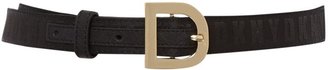 DKNY Leather black belt with D ring buckle