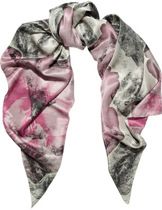 Athena Procopiou Hypnotic Peonies printed silk-satin scarf
