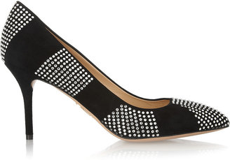 Charlotte Olympia Desirée In Stripes suede pumps