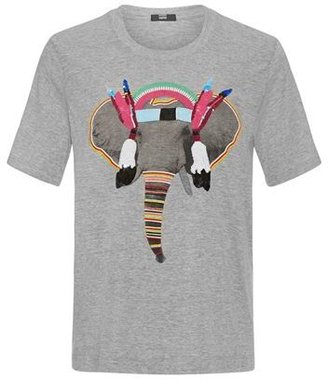 Markus Lupfer Tribal Elephant Sequin T-Shirt