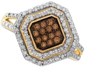 Wrapped in Love White and Brown Diamond Ring in 14k Gold (1/2 ct. t.w.), Created for Macy's