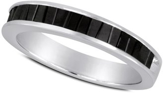Macy's Sterling Silver Ring, Black Diamond Baguette Ring (1 ct. t.w.)
