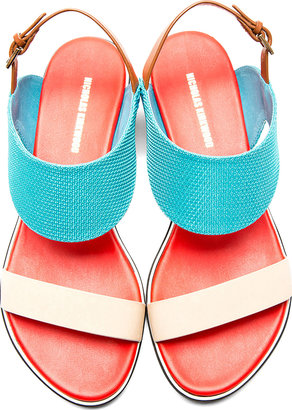 Nicholas Kirkwood Turquoise Flat Sandals