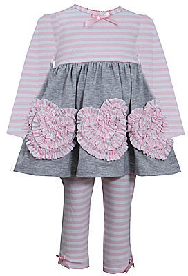 Bonnie Baby 3-24 Months Bonaz-Heart Dress & Pant Set