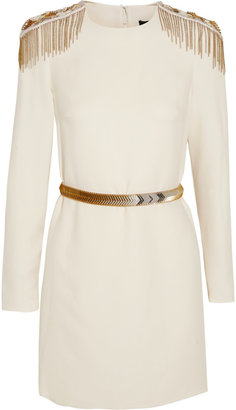 Versace Embellished silk-crepe mini dress
