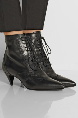 Saint Laurent Cat brogue-style leather ankle boots