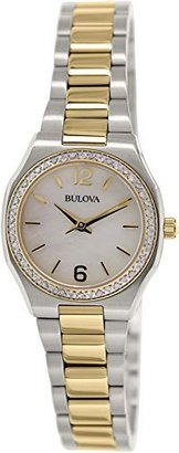 Bulova Women's 98R204 Diamond Gallery Analog Display Japanese Quartz Two Tone Watch