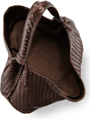 Bottega Veneta Cervo Open Woven Shoulder Bag, Dark Brown