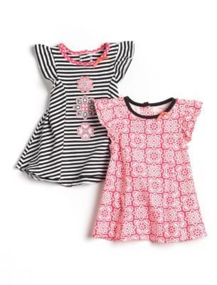 Offspring Baby Girls Set of Two Printed Tunic Tops