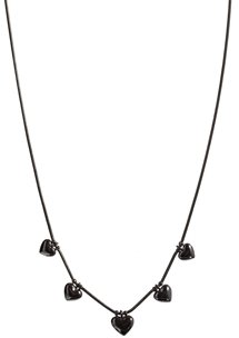 Pilgrim Hermatite Plated Multi Heart Charm Necklace - Grey