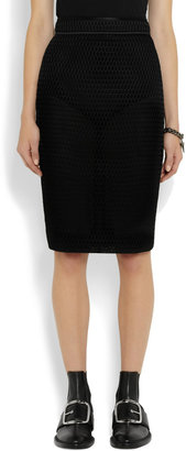 Givenchy Bonded mesh pencil skirt with net overlay