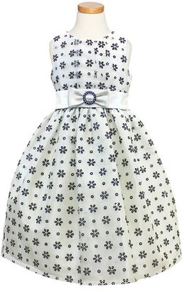 Sorbet Daisy Flocked Taffeta Dress (Toddler Girls & Little Girls)