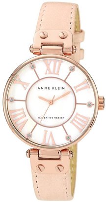 Anne Klein Mother of Pearl Dial Pink Blush Leather Strap Ladies Watch