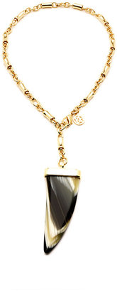 Ben-Amun Ben Amun Gold Horn Pendant Necklace in Black
