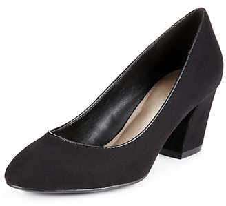 Marks and Spencer M&s Collection Faux Suede Block Heel Court Shoes with Insolia®