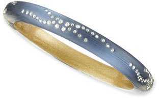 Alexis Bittar Small Crystal-Dust Lucite Hinge Bracelet, Sea Blue