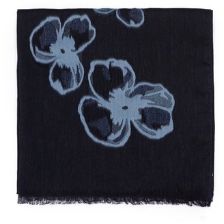 Floral jacquard silk blend scarf