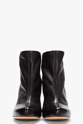 Chloé Black Stretch Leather Ankle Boots
