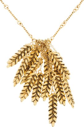 Aurélie Bidermann Gold Plated Wheat Head Twisted Chain Necklace