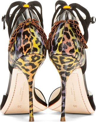 Webster Sophia Black Leopard Print Penelope D'Orsay Heels