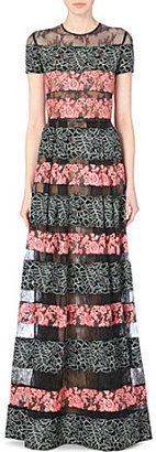 Elie Saab Floral lace-panel gown